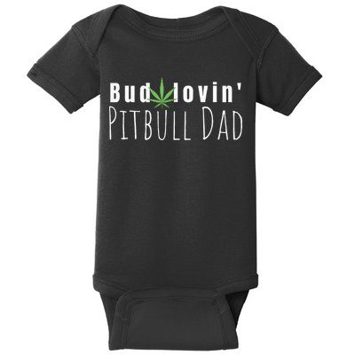 Best Bud Lovin Pitbull Dad Ever Funny Pitbull Owner Gift Baby Bodysuit