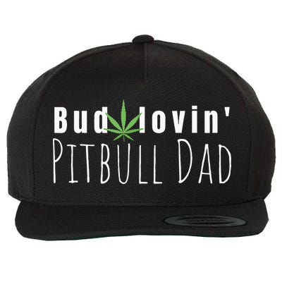 Best Bud Lovin Pitbull Dad Ever Funny Pitbull Owner Gift Wool Snapback Cap