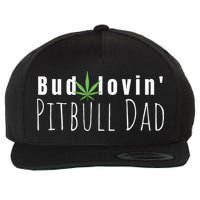 Best Bud Lovin Pitbull Dad Ever Funny Pitbull Owner Gift Wool Snapback Cap