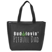 Best Bud Lovin Pitbull Dad Ever Funny Pitbull Owner Gift Zip Tote Bag