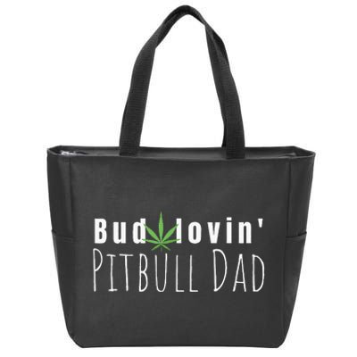 Best Bud Lovin Pitbull Dad Ever Funny Pitbull Owner Gift Zip Tote Bag