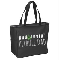 Best Bud Lovin Pitbull Dad Ever Funny Pitbull Owner Gift Zip Tote Bag