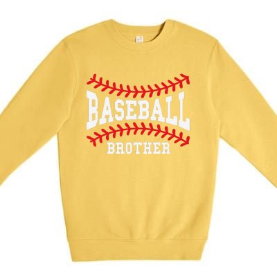 Baseball Brother Laces Little League Big Bro Matching Family Premium Crewneck Sweatshirt