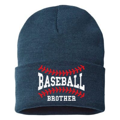 Baseball Brother Laces Little League Big Bro Matching Family Sustainable Knit Beanie