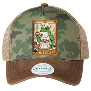 Baker Baking Lover Frog Making Cake The Baker Tarot Card Legacy Tie Dye Trucker Hat