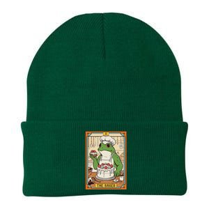 Baker Baking Lover Frog Making Cake The Baker Tarot Card Knit Cap Winter Beanie