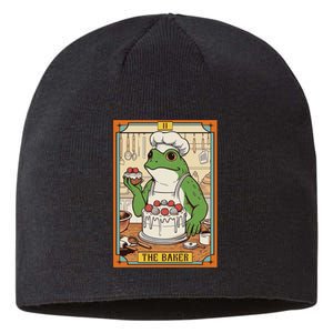 Baker Baking Lover Frog Making Cake The Baker Tarot Card Sustainable Beanie