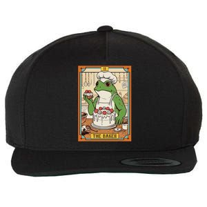 Baker Baking Lover Frog Making Cake The Baker Tarot Card Wool Snapback Cap