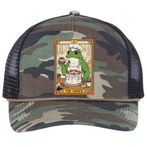 Baker Baking Lover Frog Making Cake The Baker Tarot Card Retro Rope Trucker Hat Cap