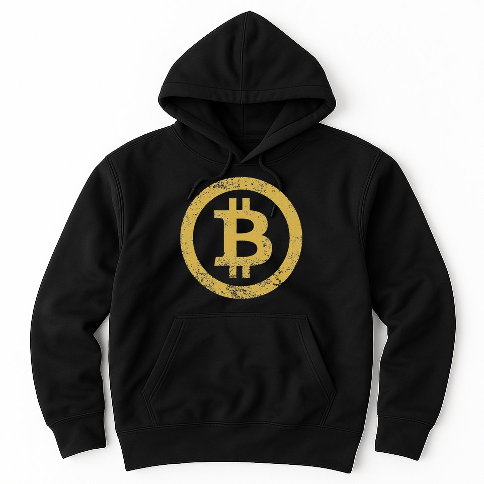 Bitcoin Btc Logo Retro Vintage Distressed Hoodie