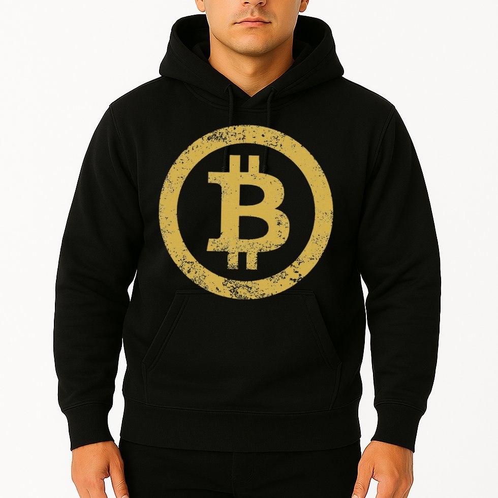 Bitcoin Btc Logo Retro Vintage Distressed Hoodie