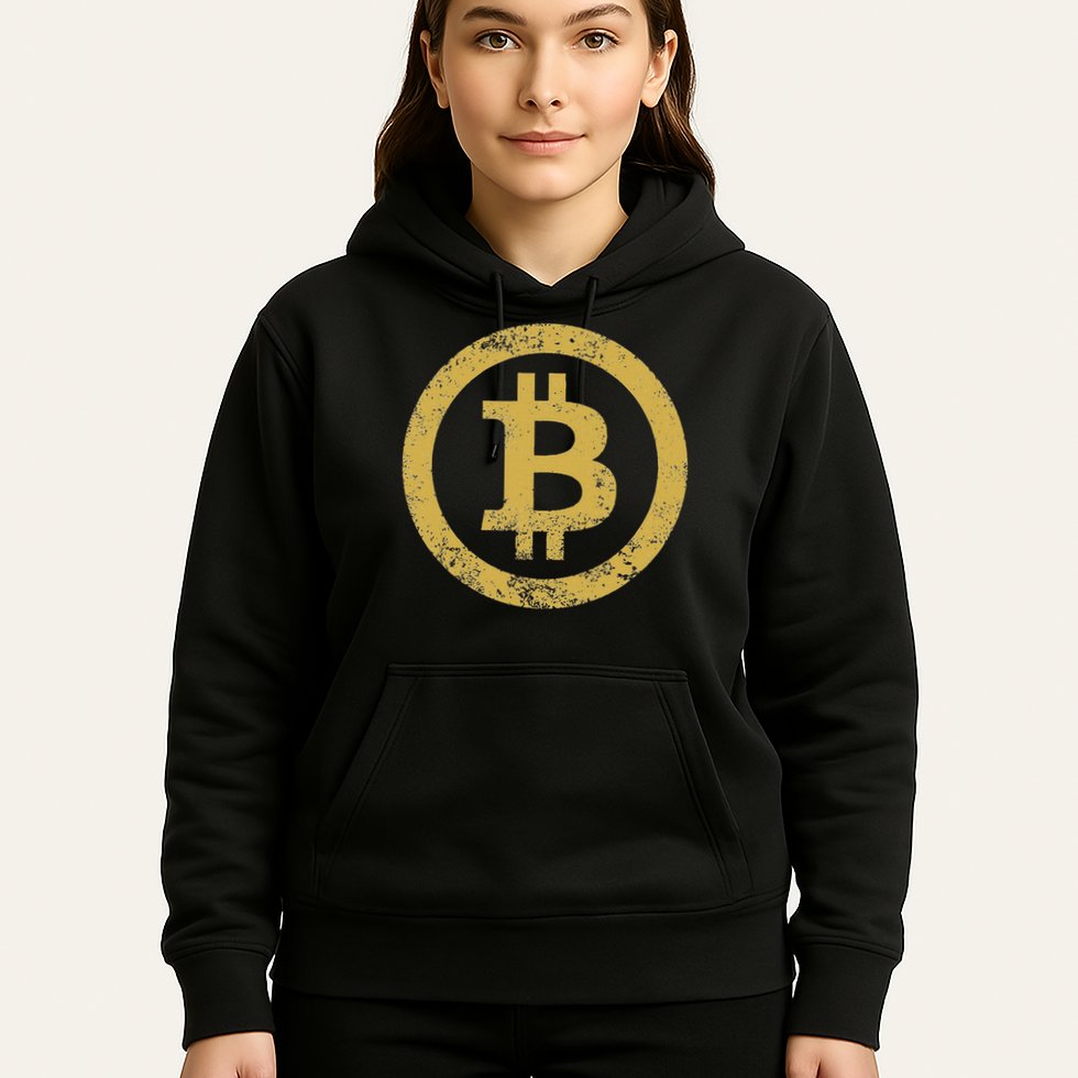 Bitcoin Btc Logo Retro Vintage Distressed Hoodie