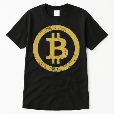 Bitcoin Btc Logo Retro Vintage Distressed Tall T-Shirt