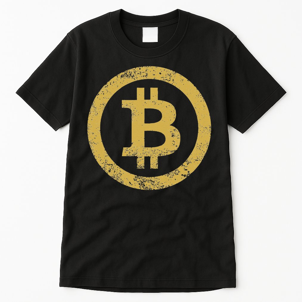 Bitcoin Btc Logo Retro Vintage Distressed Tall T-Shirt