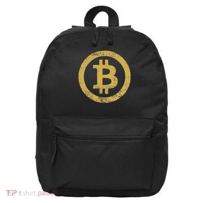 Bitcoin Btc Logo Retro Vintage Distressed 16 in Basic Backpack