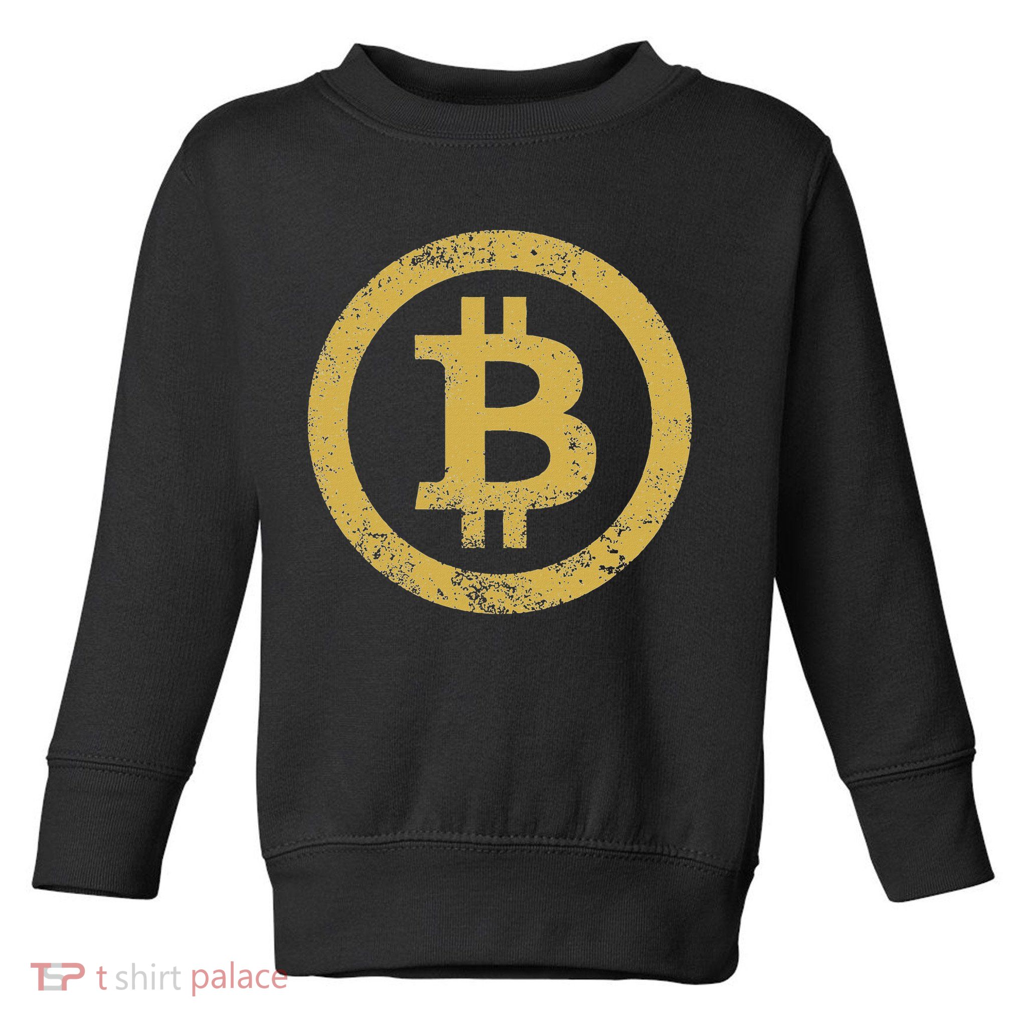 Bitcoin Btc Logo Retro Vintage Distressed Toddler Sweatshirt