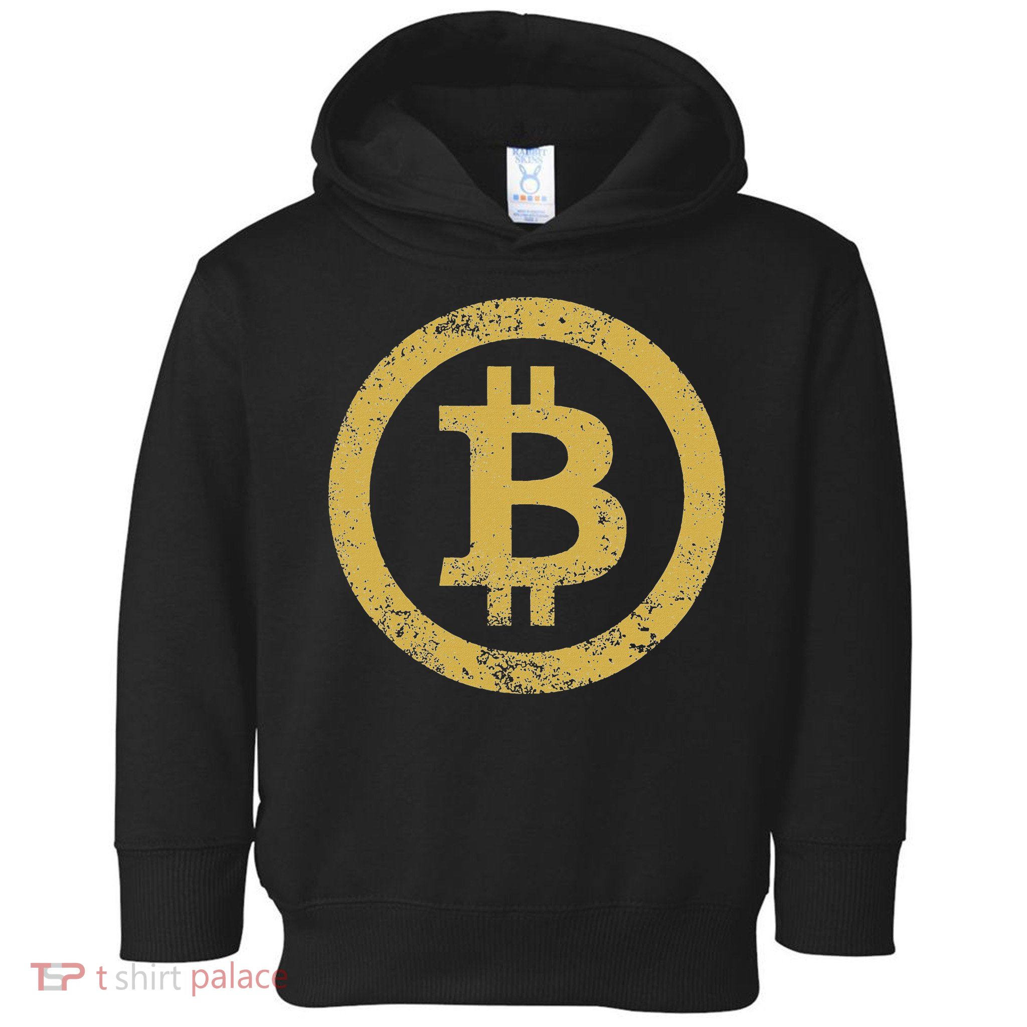 Bitcoin Btc Logo Retro Vintage Distressed Toddler Hoodie