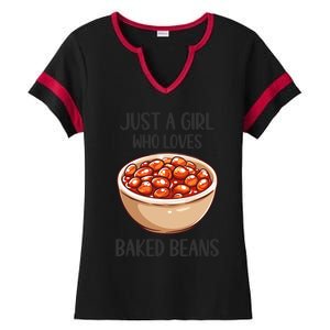 Baked Beans Lovers Gift Just A Who Loves Baked Beans Gift Ladies Halftime Notch Neck Tee