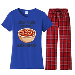 Baked Beans Lovers Gift Just A Who Loves Baked Beans Gift Women's Flannel Pajama Set