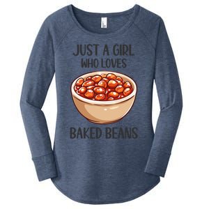 Baked Beans Lovers Gift Just A Who Loves Baked Beans Gift Women's Perfect Tri Tunic Long Sleeve Shirt