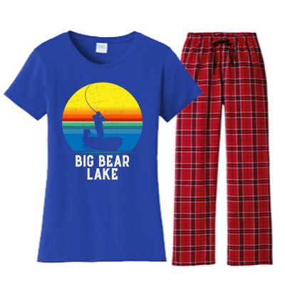 Big Bear Lake Gift For Fishing Trips Travel Family Gift Women's Flannel Pajama Set