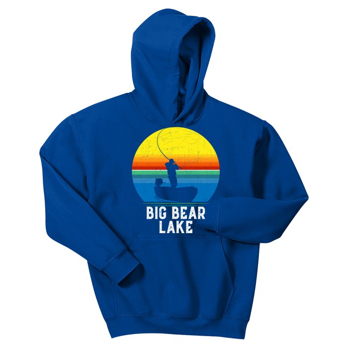 Big Bear Lake Gift For Fishing Trips Travel Family Gift Kids Hoodie