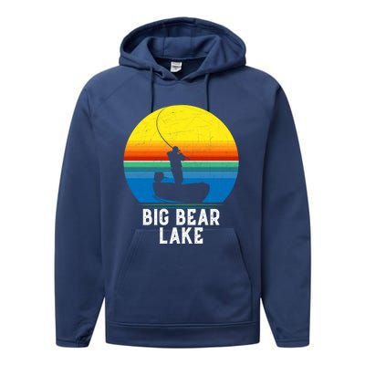 Big Bear Lake Gift For Fishing Trips Travel Family Gift Performance Fleece Hoodie