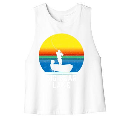 Big Bear Lake Gift For Fishing Trips Travel Family Gift Women's Racerback Cropped Tank