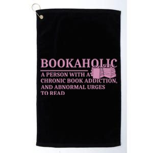 Bookaholic Book Lover Funny Bookworm Reading Gift Platinum Collection Golf Towel