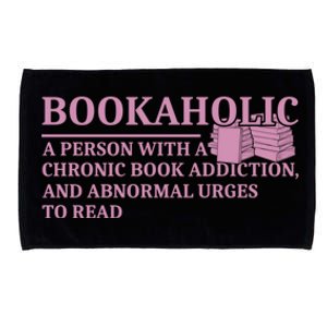 Bookaholic Book Lover Funny Bookworm Reading Gift Microfiber Hand Towel