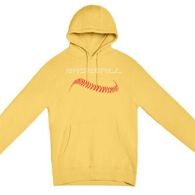 Baseball Baseball Laces / Fan Stylish Baseball Gift Premium Pullover Hoodie