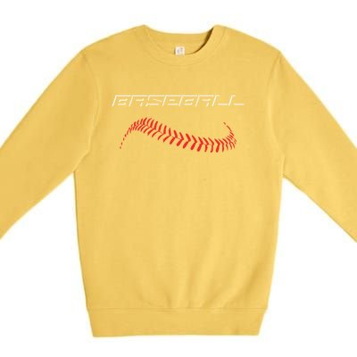 Baseball Baseball Laces / Fan Stylish Baseball Gift Premium Crewneck Sweatshirt