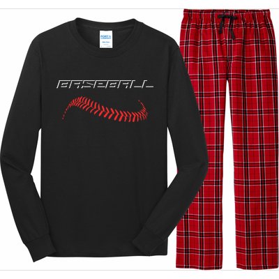 Baseball Baseball Laces / Fan Stylish Baseball Gift Long Sleeve Pajama Set