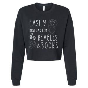 Beagle Beagle Lover Beagles & Books Cropped Pullover Crew