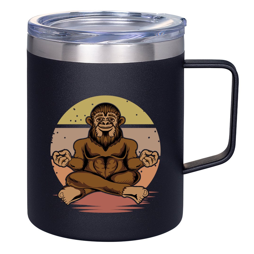 Buddha Bigfoot Lotus Big Foot Sasquatch Yeti Chill Namaste Funny Gift 12oz Stainless Steel Coffee Mug