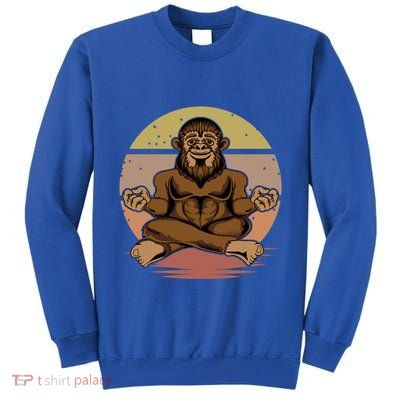 Buddha Bigfoot Lotus Big Foot Sasquatch Yeti Chill Namaste Funny Gift Tall Sweatshirt