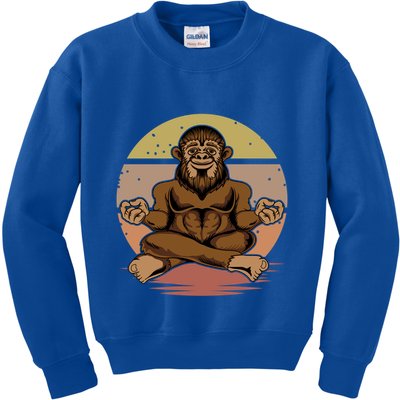 Buddha Bigfoot Lotus Big Foot Sasquatch Yeti Chill Namaste Funny Gift Kids Sweatshirt