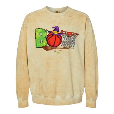 Boo Basketball Lovers Scary Funny Halloween Costume Boy Colorblast Crewneck Sweatshirt