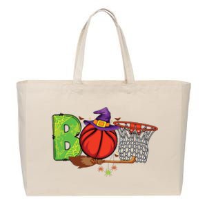 Boo Basketball Lovers Scary Funny Halloween Costume Boy Cotton Canvas Jumbo Tote