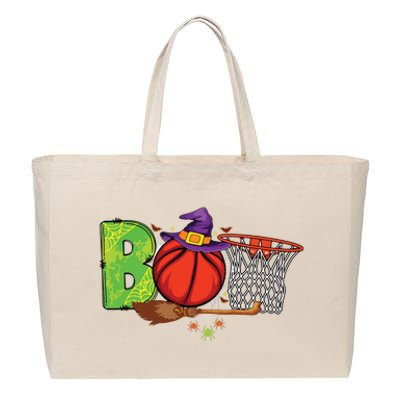 Boo Basketball Lovers Scary Funny Halloween Costume Boy Cotton Canvas Jumbo Tote