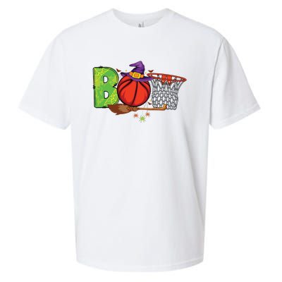 Boo Basketball Lovers Scary Funny Halloween Costume Boy Sueded Cloud Jersey T-Shirt