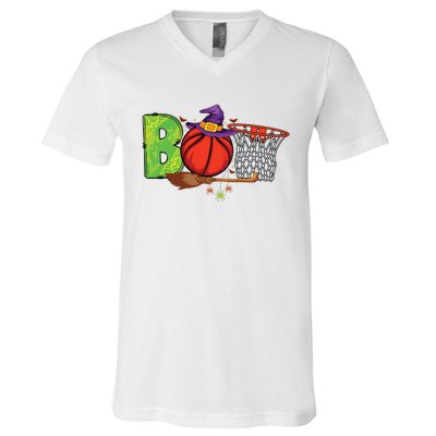 Boo Basketball Lovers Scary Funny Halloween Costume Boy V-Neck T-Shirt