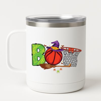 Boo Basketball Lovers Scary Funny Halloween Costume Boy 12 oz Stainless Steel Tumbler Cup