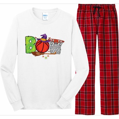 Boo Basketball Lovers Scary Funny Halloween Costume Boy Long Sleeve Pajama Set