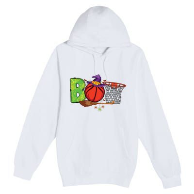 Boo Basketball Lovers Scary Funny Halloween Costume Boy Premium Pullover Hoodie