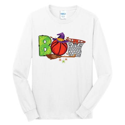 Boo Basketball Lovers Scary Funny Halloween Costume Boy Tall Long Sleeve T-Shirt