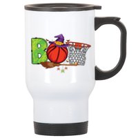 Boo Basketball Lovers Scary Funny Halloween Costume Boy Stainless Steel Travel Mug