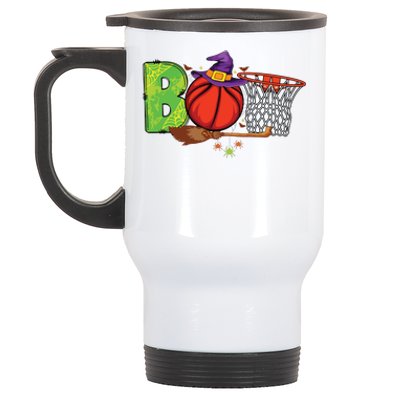 Boo Basketball Lovers Scary Funny Halloween Costume Boy Stainless Steel Travel Mug