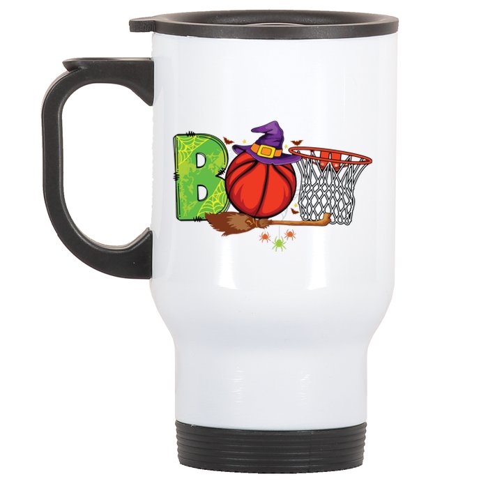 Boo Basketball Lovers Scary Funny Halloween Costume Boy Stainless Steel Travel Mug