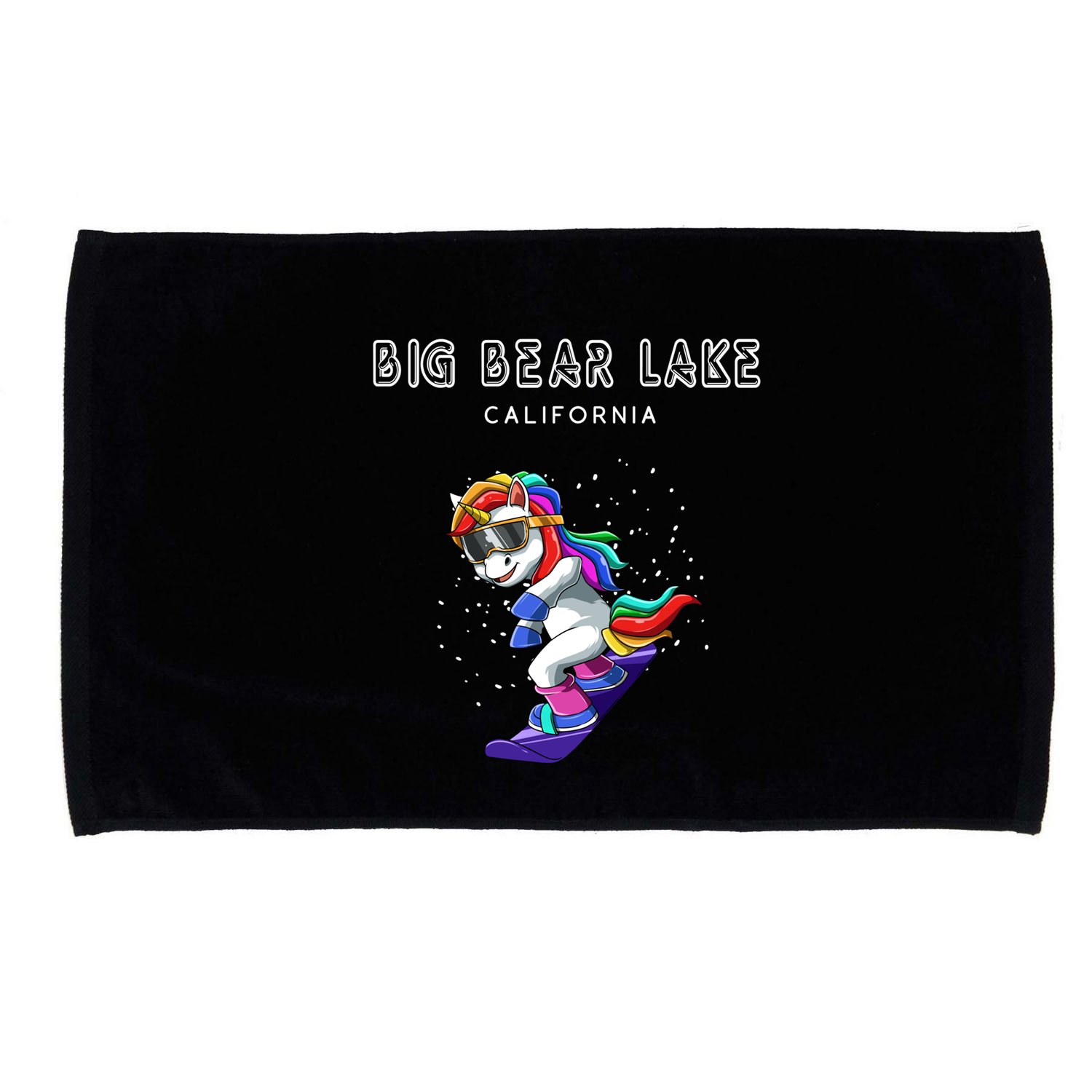 Big Bear Lake California Snowboard And Ski Unicorn Cool Gift Microfiber Hand Towel